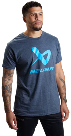 Bauer Core Lockup Short Sleeve Crew Tee Adult -Best Hockey Store 1059666 NVY Mens 1266
