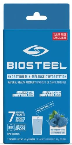 BioSteel High-Performance Sports Hydration Mix (7 Count) -Best Hockey Store 630614 CAN 20Biosteel Hydration 20Mix Blue 20Raspberry 7CT Front