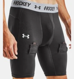 Under Armour Men's Hockey Compression Shorts -Best Hockey Store V5 1356493 010 VELCRO
